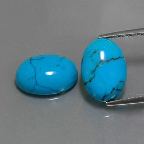 8.04 ct Blue Turquoise Gemstone, Turquoise Gem in Oval Cabochon Shape for Sale.