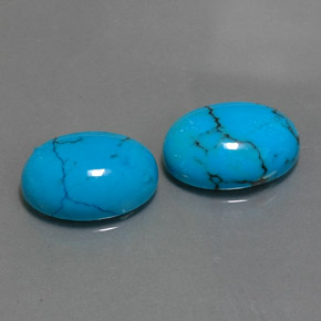 8.04 ct Blue Turquoise Stone, Natural Turquoise in Oval Cabochon Shape for Sale