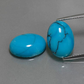 9.49 ct Blue Turquoise Gemstone, Turquoise Gem in Oval Cabochon Shape for Sale.