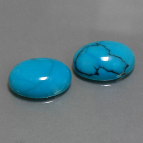 9.49 ct Blue Turquoise Stone, Natural Turquoise in Oval Cabochon Shape for Sale