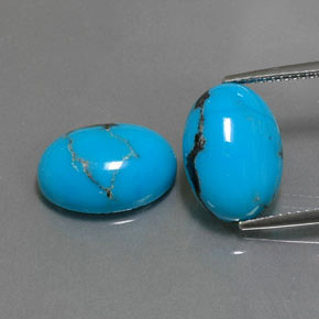 9.87 ct Blue Turquoise Gemstone, Turquoise Gem in Oval Cabochon Shape for Sale.