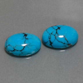 7.58 ct Blue Turquoise Stone, Natural Turquoise in Oval Cabochon Shape for Sale