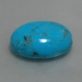 3.95 ct Blue Turquoise Stone, Natural Turquoise in Oval Cabochon Shape for Sale