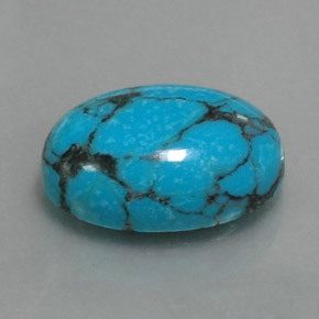 4.23 ct Blue Turquoise Stone, Natural Turquoise in Oval Cabochon Shape for Sale