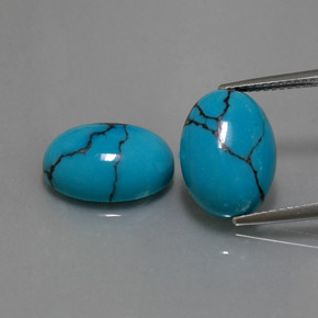 9.10 ct Blue Turquoise Gemstone, Turquoise Gem in Oval Cabochon Shape for Sale.