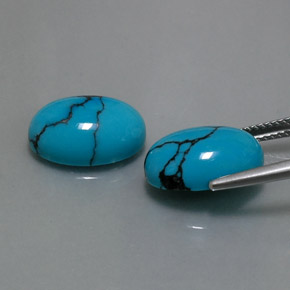 Turquoise Gemstone in 14 x 10 mm (calibrated) Size for Sale, Turquoise Stone in Blue Color