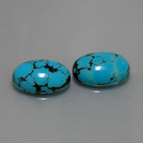 7.41 ct Blue Turquoise Stone, Natural Turquoise in Oval Cabochon Shape for Sale