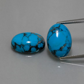7.71 ct Blue Turquoise Gemstone, Turquoise Gem in Oval Cabochon Shape for Sale.