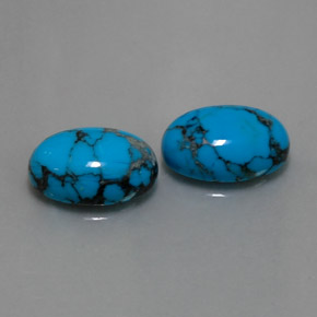 7.71 ct Blue Turquoise Stone, Natural Turquoise in Oval Cabochon Shape for Sale