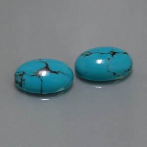 7.33 ct Blue Turquoise Stone, Natural Turquoise in Oval Cabochon Shape for Sale