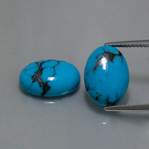 8.68 ct Blue Turquoise Gemstone, Turquoise Gem in Oval Cabochon Shape for Sale.