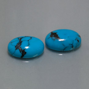 8.68 ct Blue Turquoise Stone, Natural Turquoise in Oval Cabochon Shape for Sale