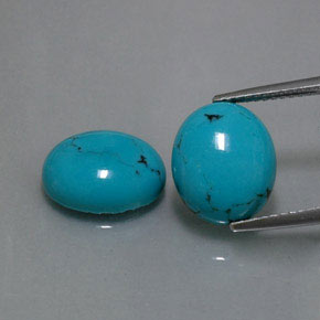 6.62 ct Blue Turquoise Gemstone, Turquoise Gem in Oval Cabochon Shape for Sale.