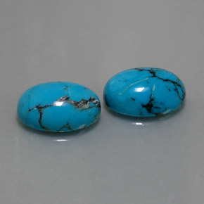 7.85 ct Blue Turquoise Stone, Natural Turquoise in Oval Cabochon Shape for Sale