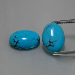 8.37 ct Blue Turquoise Gemstone, Turquoise Gem in Oval Cabochon Shape for Sale.