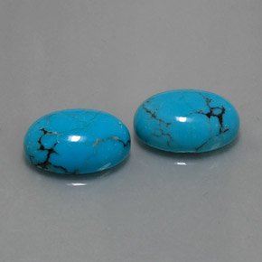 8.37 ct Blue Turquoise Stone, Natural Turquoise in Oval Cabochon Shape for Sale