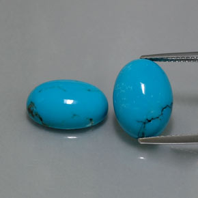 8.24 ct Blue Turquoise Gemstone, Turquoise Gem in Oval Cabochon Shape for Sale.
