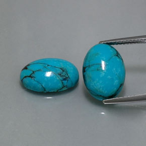 7.00 ct Blue Turquoise Gemstone, Turquoise Gem in Oval Cabochon Shape for Sale.