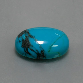 3.83 ct Blue Turquoise Stone, Natural Turquoise in Oval Cabochon Shape for Sale