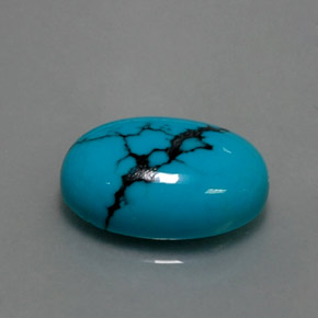 3.89 ct Blue Turquoise Stone, Natural Turquoise in Oval Cabochon Shape for Sale