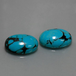 7.32 ct Blue Turquoise Stone, Natural Turquoise in Oval Cabochon Shape for Sale