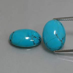 7.12 ct Blue Turquoise Gemstone, Turquoise Gem in Oval Cabochon Shape for Sale.