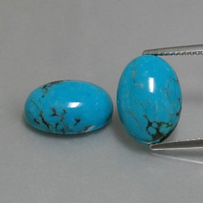 9.19 ct Blue Turquoise Gemstone, Turquoise Gem in Oval Cabochon Shape for Sale.