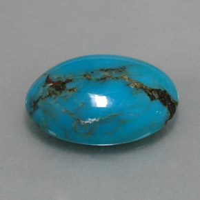 4.14 ct Blue Turquoise Stone, Natural Turquoise in Oval Cabochon Shape for Sale