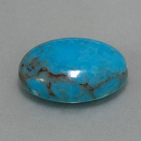 3.97 ct Blue Turquoise Stone, Natural Turquoise in Oval Cabochon Shape for Sale