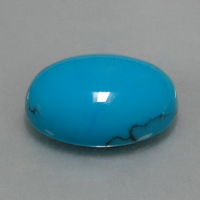4.88 ct Blue Turquoise Stone, Natural Turquoise in Oval Cabochon Shape for Sale