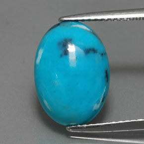 3.86 ct Blue Turquoise Gemstone, Turquoise Gem in Oval Cabochon Shape for Sale.