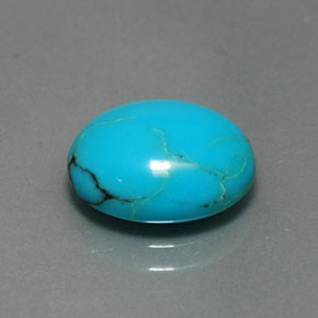 2.95 ct Blue Turquoise Stone, Natural Turquoise in Oval Cabochon Shape for Sale