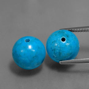 15.62 ct Blue Turquoise Gemstone, Turquoise Gem in Drilled Sphere Shape for Sale.