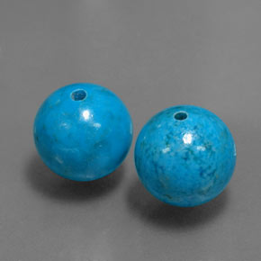 15.62 ct Blue Turquoise Stone, Natural Turquoise in Drilled Sphere Shape for Sale