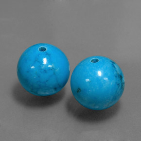 15.24 ct Blue Turquoise Stone, Natural Turquoise in Drilled Sphere Shape for Sale