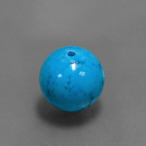 7.80 ct Blue Turquoise Stone, Natural Turquoise in Drilled Sphere Shape for Sale