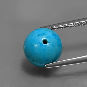7.72 ct Blue Turquoise Gemstone, Turquoise Gem in Drilled Sphere Shape for Sale.