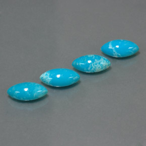 3.58 ct Blue Turquoise Stone, Natural Turquoise in Marquise Cabochon Shape for Sale