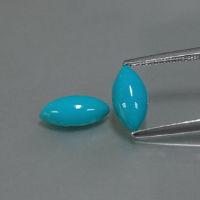 1.86 ct Blue Turquoise Gemstone, Turquoise Gem in Marquise Cabochon Shape for Sale.