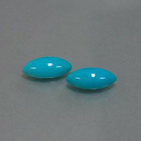 1.86 ct Blue Turquoise Stone, Natural Turquoise in Marquise Cabochon Shape for Sale