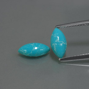1.75 ct Blue Turquoise Gemstone, Turquoise Gem in Marquise Cabochon Shape for Sale.