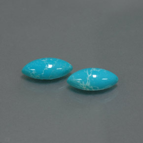 1.75 ct Blue Turquoise Stone, Natural Turquoise in Marquise Cabochon Shape for Sale