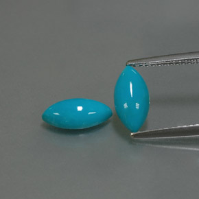1.78 ct Blue Turquoise Gemstone, Turquoise Gem in Marquise Cabochon Shape for Sale.