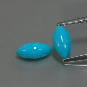 1.71 ct Blue Turquoise Gemstone, Turquoise Gem in Marquise Cabochon Shape for Sale.