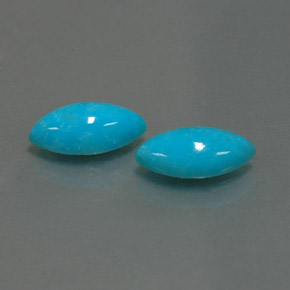1.71 ct Blue Turquoise Stone, Natural Turquoise in Marquise Cabochon Shape for Sale