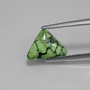 1.23 ct Green Turquoise Gemstone, Turquoise Gem in Trillion Cabochon Shape for Sale.