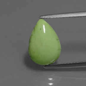 2.69 ct Green Turquoise Gemstone, Turquoise Gem in Pear Cabochon Shape for Sale.