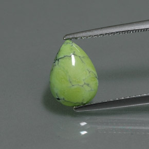 1.75 ct Green Turquoise Gemstone, Turquoise Gem in Pear Cabochon Shape for Sale.