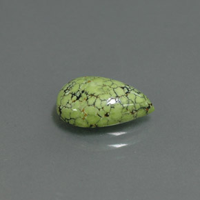 1.83 ct Green Turquoise Stone, Natural Turquoise in Pear Cabochon Shape for Sale