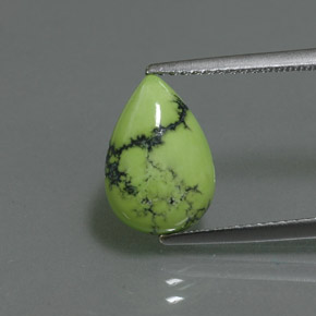 2.60 ct Green Turquoise Gemstone, Turquoise Gem in Pear Cabochon Shape for Sale.